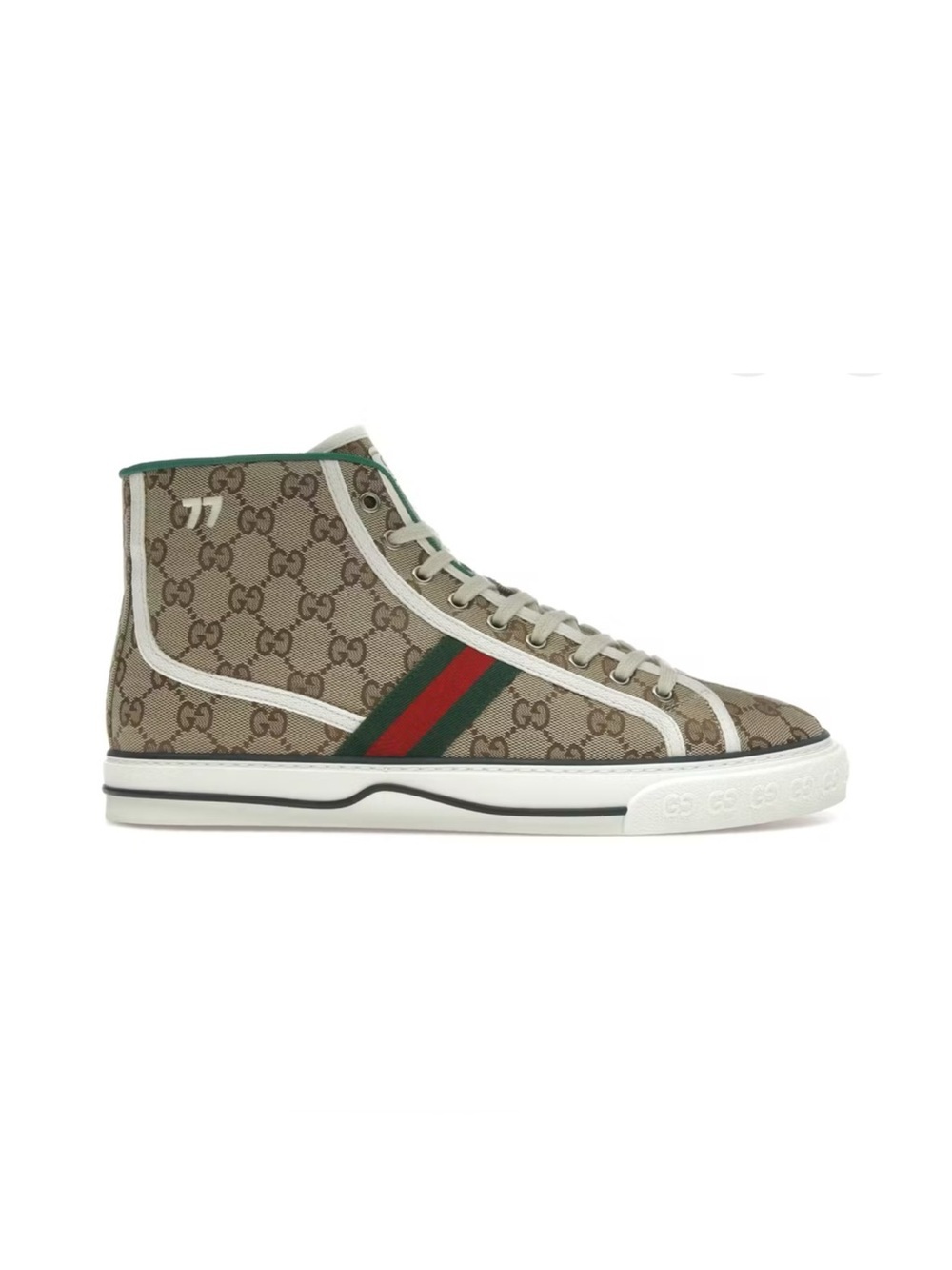 Gucci 1977 tennis high top sneakers size 11 made in
Italy